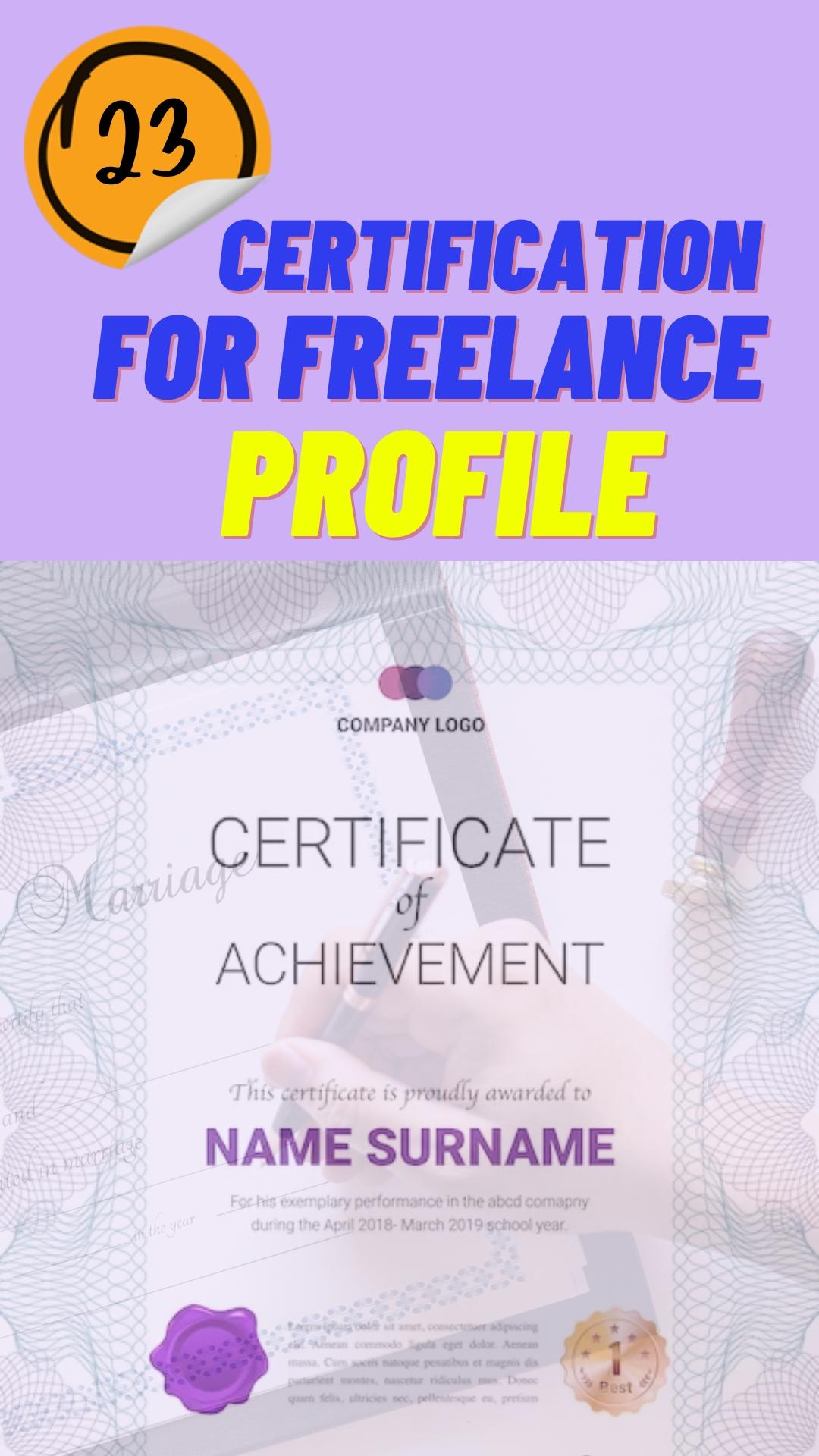 Certification for Freelance Profile